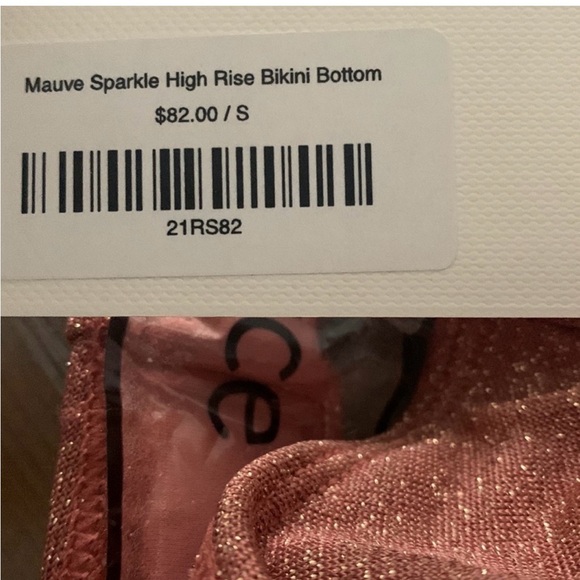 ‼️WOW‼️Montce Mauve Sparkle High Rise Bikini Bottom - S new with tags‼️ - Picture 6 of 16